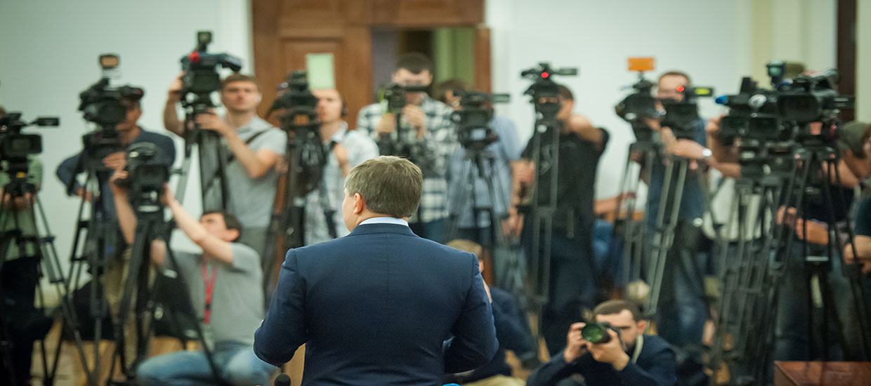 This is a stock photo of a press conference.