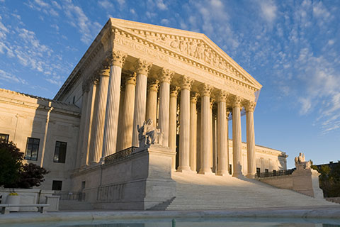 This is a stock photo. The United States Justice Building in Washington D.C. 